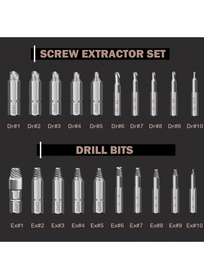 REXBETI REXBETI 41-Piece Impact Bolt Extractor Screw Extractor Set and Stripped Screw Remover, Case with 16-Piece Bolt Extractor, 10-Piece HSS Drill Bit, 10-Piece Spiral Screw Extractor and 4 Piece Adapter  - Image 3