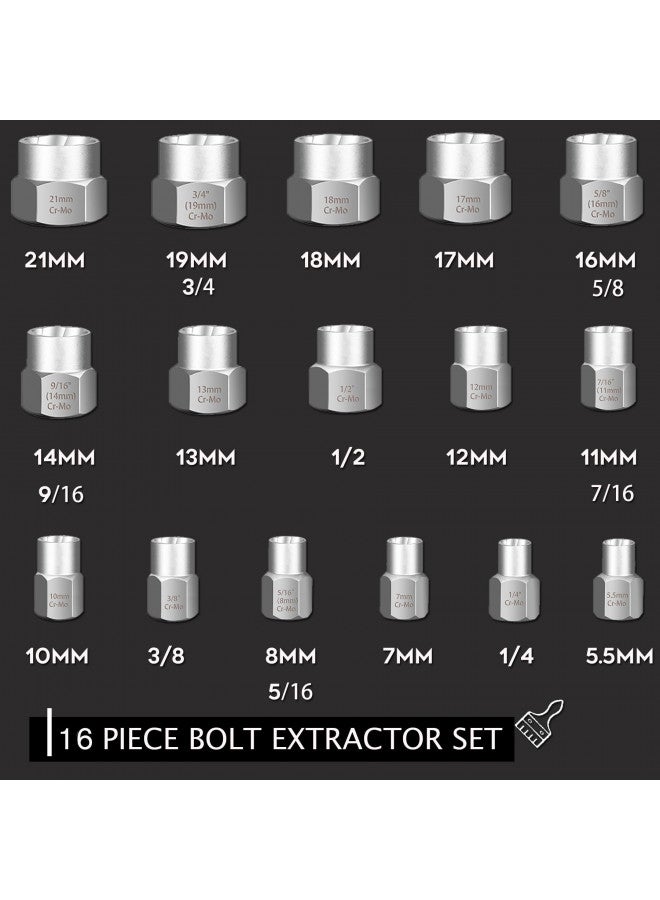 REXBETI REXBETI 41-Piece Impact Bolt Extractor Screw Extractor Set and Stripped Screw Remover, Case with 16-Piece Bolt Extractor, 10-Piece HSS Drill Bit, 10-Piece Spiral Screw Extractor and 4 Piece Adapter  - Image 4