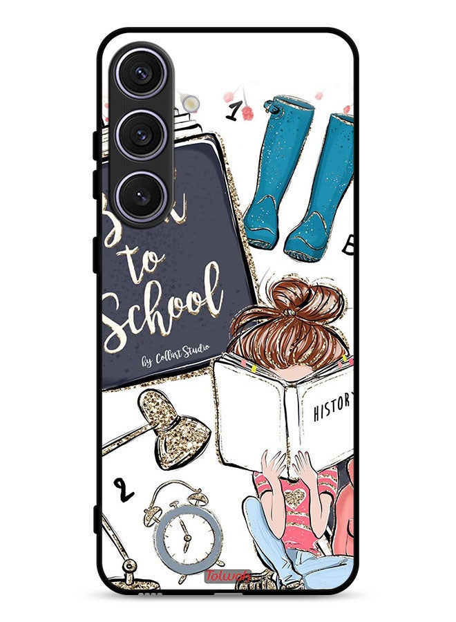 Tolwak Samsung Galaxy S24 5G Protective Case Cover Back To School Girl Reading History - Image 1