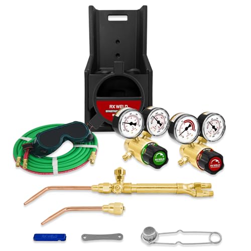 RX WELD Oxy-Fuel Welding and Cutting Torch Kit - Light Duty HVAC Brazing Set with Check Valves & Tote (Cylinders Not Included) - Image 1
