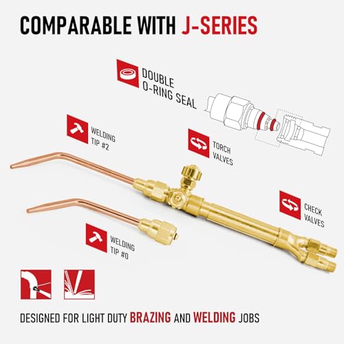 RX WELD Oxy-Fuel Welding and Cutting Torch Kit - Light Duty HVAC Brazing Set with Check Valves & Tote (Cylinders Not Included) - Image 4