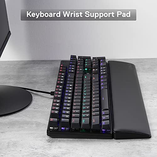 Redragon P037 Meteor L Computer Keyboard Wrist Rest Pad, Ergonomic Soft Memory Foam Wrist Support w/Anti-Slip Rubber Base, 100% 104 Keys Standard Size 17.12 x 2.87 in, 0.78 inch (20mm) Height, Black - Image 2