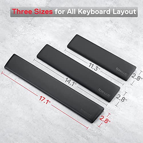 Redragon P037 Meteor L Computer Keyboard Wrist Rest Pad, Ergonomic Soft Memory Foam Wrist Support w/Anti-Slip Rubber Base, 100% 104 Keys Standard Size 17.12 x 2.87 in, 0.78 inch (20mm) Height, Black - Image 3