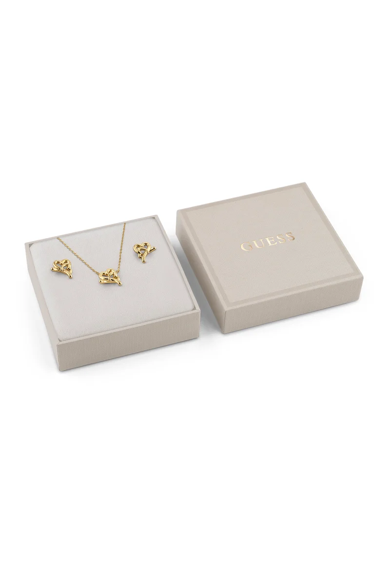 جس Embraced Hearts Braceletand Studs