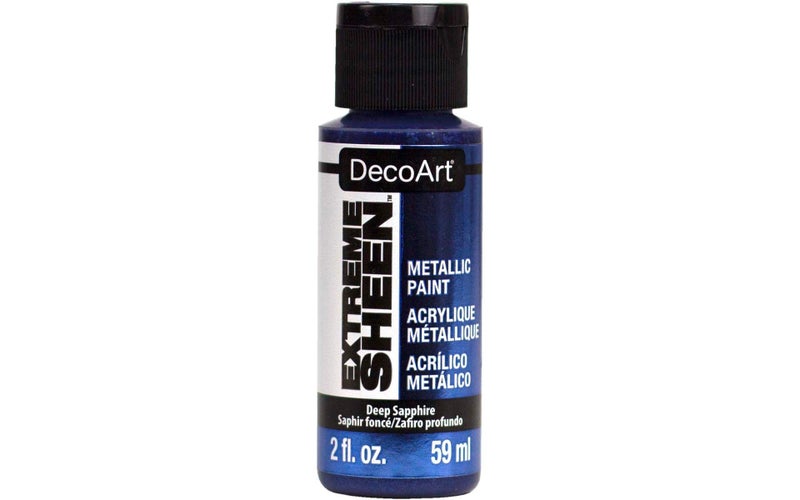 DecoArt Extreme Sheen Metallic Acrylic Paint - 59 ML (2 Oz) Bottle - Deep Sapphire (30)
