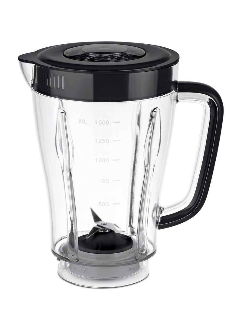 Ufesa Bs4709 Jade Glass Blender + Spice Grinder Attachment, 500W, 1.5L Pitcher, 2 Speeds + Turbo, 4 Stainless Steel Blades, Bpa Free. - Image 3