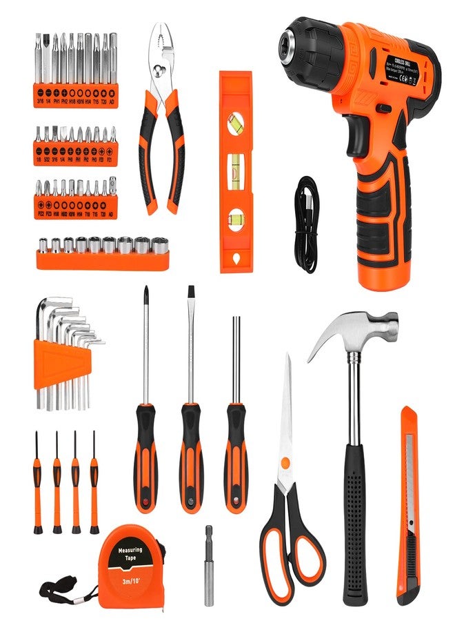 Thatool 139-Piece Tool Set - Tool Kit with 8V Cordless Drill Driver in ToolBox Storage Case, General Household Drill Set for Home Repairs, Handyman, DIY Projects - Image 3
