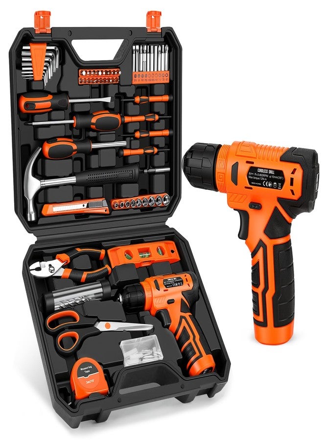 Thatool 139-Piece Tool Set - Tool Kit with 8V Cordless Drill Driver in ToolBox Storage Case, General Household Drill Set for Home Repairs, Handyman, DIY Projects - Image 1
