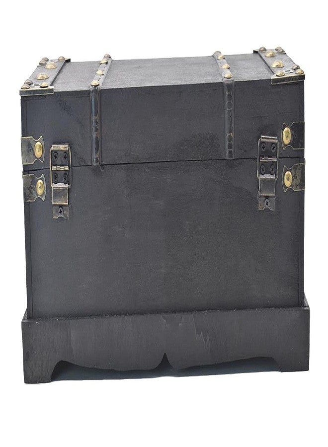JFFCESTORE Antique Decorative Wooden Storage Chest Vintage Wood Treasure Box Trunk With Lock for House Decoration - Image 3