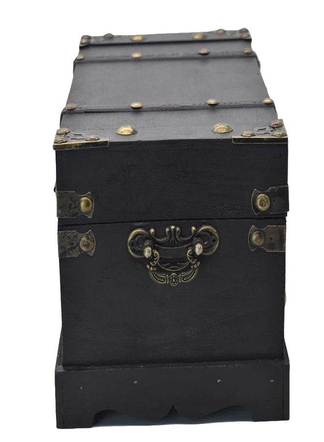 JFFCESTORE Antique Decorative Wooden Storage Chest Vintage Wood Treasure Box Trunk With Lock for House Decoration - Image 2