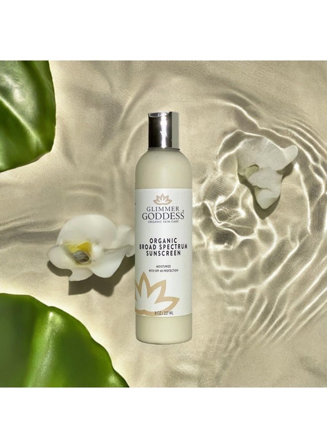 glimmer goddess Glimmer Goddess Glow Organic Shimmer Sunscreen - Reef-Safe SPF 40+ Broad Spectrum Protection, 8 oz - Vegan, Cruelty-Free  - Image 5