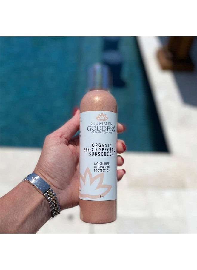 glimmer goddess Glimmer Goddess Glow Organic Shimmer Sunscreen - Reef-Safe SPF 40+ Broad Spectrum Protection, 8 oz - Vegan, Cruelty-Free  - Image 4