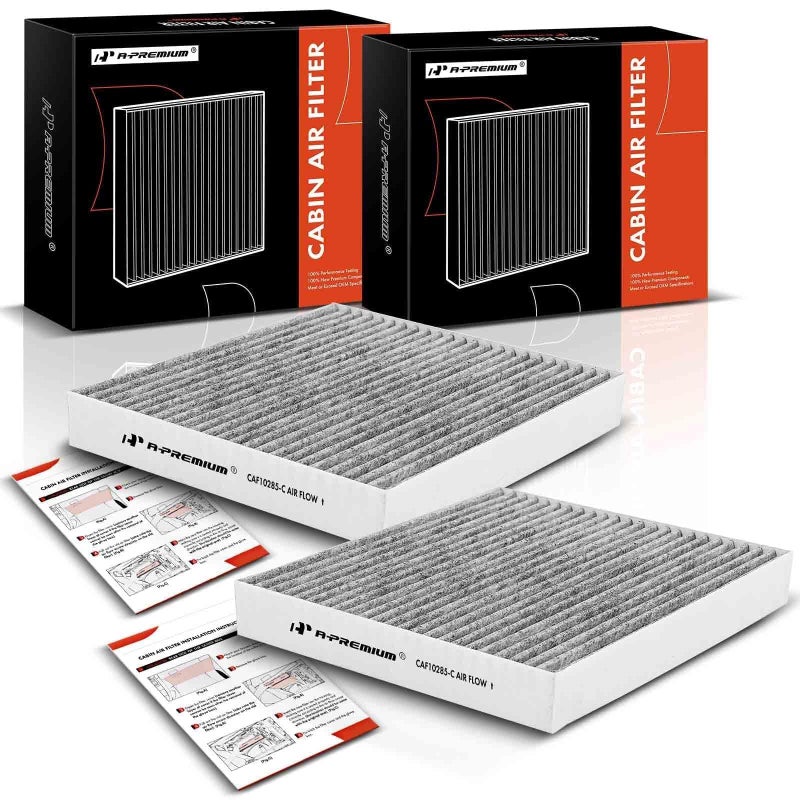 APremium 2PC Cabin Air Filter with Activated Carbon Compatible with Toyota Camry RAV4 Highlander Corolla 4Runner Tundra Prius Sienna Lexus Scion Subaru Jaguar
