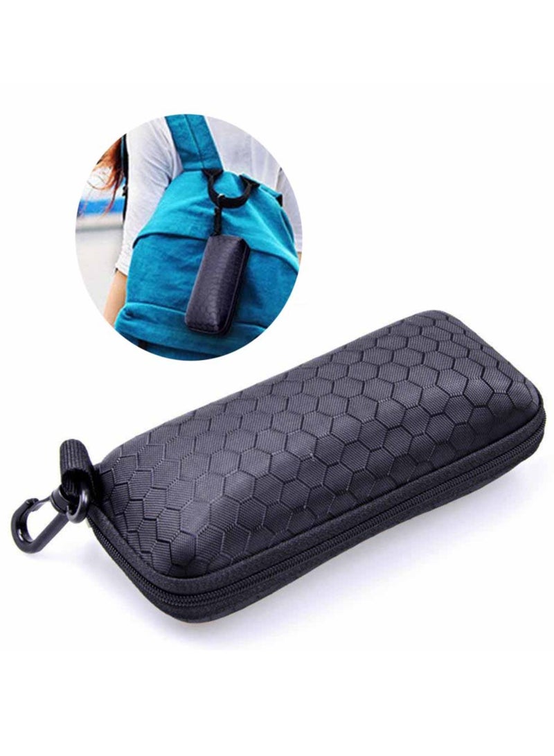 2 قطعة حقيبة نظارات شمسية مستطيلة الشكل بسحاب قابلة للحمل وحقيبة نظارات صلبة وحقيبة حماية للنظارات - Image 4