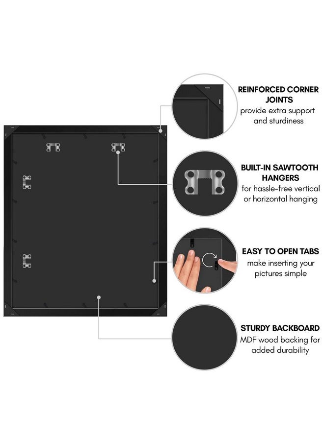 Americanflat Americanflat 20x24 Picture Frame with Polished Plexiglass - Black Picture Frame - Wide Photo Frames Made of Engineered Wood for Vertical or Horizontal Wall Display - Epic Collection - Black  - Image 4
