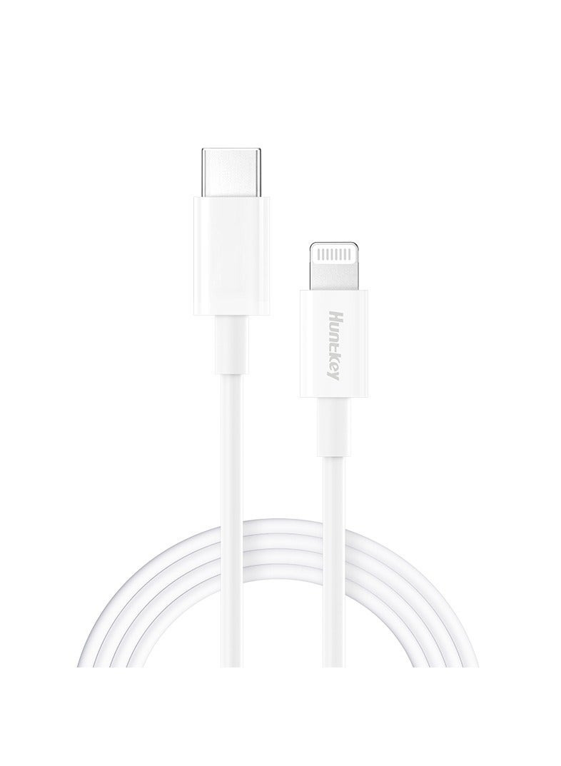 Huntkey L01 - USB C to lightning, MFI approved Fast Charging Cable, material: TPE, iPhone 14 13 12 11 Pro, iPad, iPod Current: 2.4A, 1.2M - Image 3