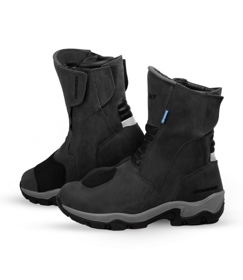 Cramster Motorcycle Touring Boots | Impact Protection | Abrasion Resistance | Orthopedic Insoles| Lightweight - Black, UK8 - Image 1