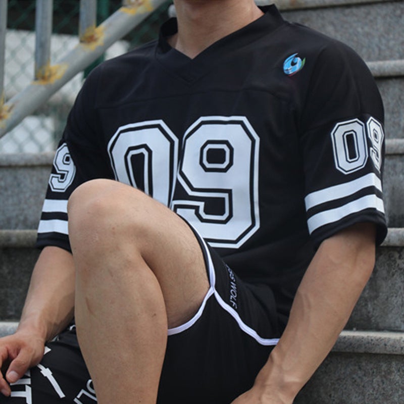 Men''s Summer Men''s Short-Sleeved T-Shirt Youth Large Size Sports T-Shirt Men''s Bird''s Eye Cloth Digital Printing Quick-Drying Clothing - Image 4