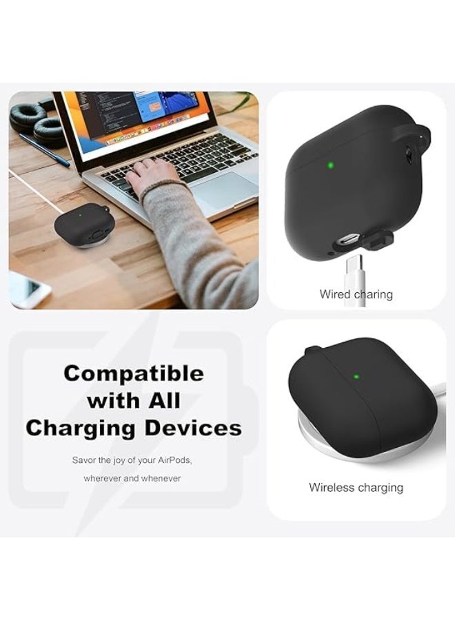فكرة Fekra متوافق مع AirPods Pro 3 (2025)، غطاء واقي كامل من السيليكون الناعم لحافظة Apple AirPods Pro3 2025 مع سلسلة مفاتيح، متوافق مع حافظة AirPods من الجيل الرابع للنساء والرجال - Image 4