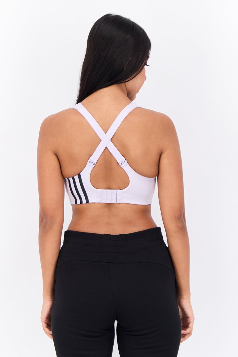 Adidas Women Sportswear Fit Brand Logo Sport Bra, Lavender - Image 3