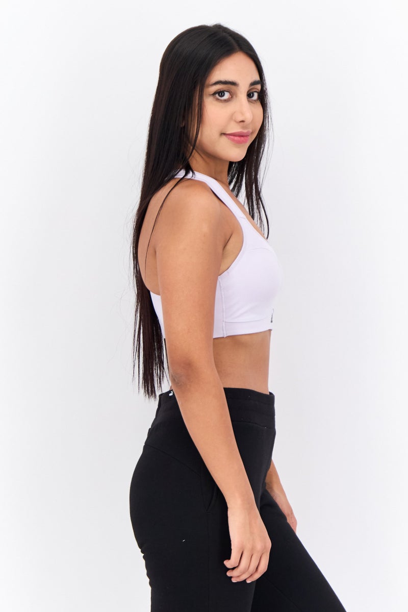 Adidas Women Sportswear Fit Brand Logo Sport Bra, Lavender - Image 2