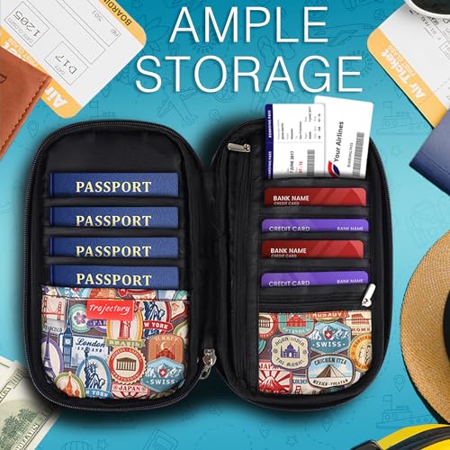 Trajectory Travel Polyester Passport and Card Holder and Wallet Organiser Case for Daily Use and International Trip for Men's and Women's (Monument), Multicolor - Image 4