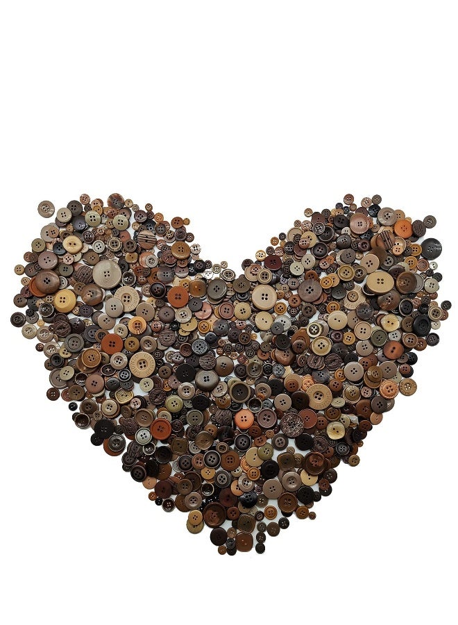 Brown Button Assortment Brown Buttons for Crafts Tan Craft Buttons Bulk Assorted Sizes Buttons Brown for Crafting （200g set) - Image 1