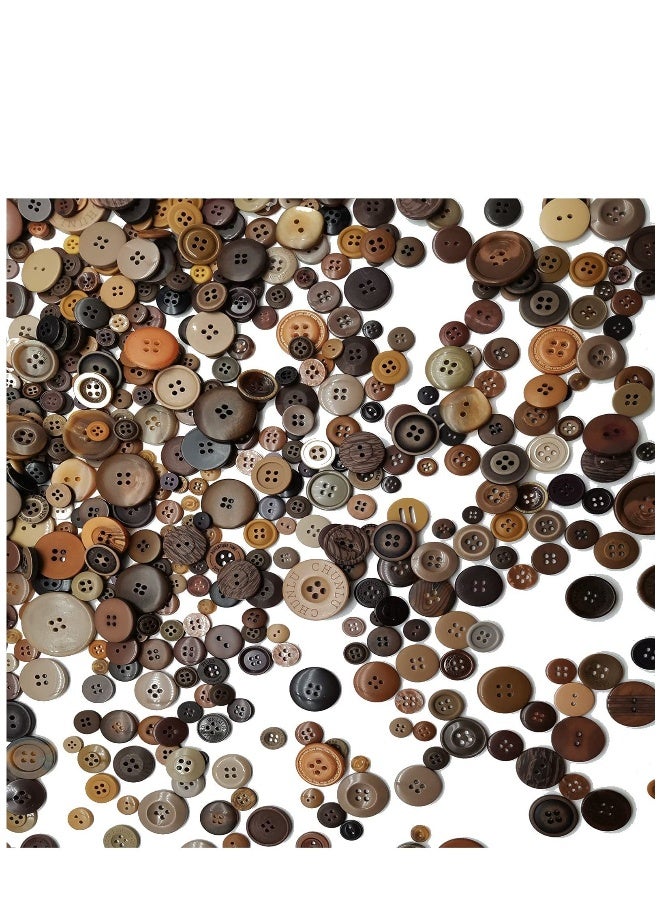 Brown Button Assortment Brown Buttons for Crafts Tan Craft Buttons Bulk Assorted Sizes Buttons Brown for Crafting （200g set) - Image 5