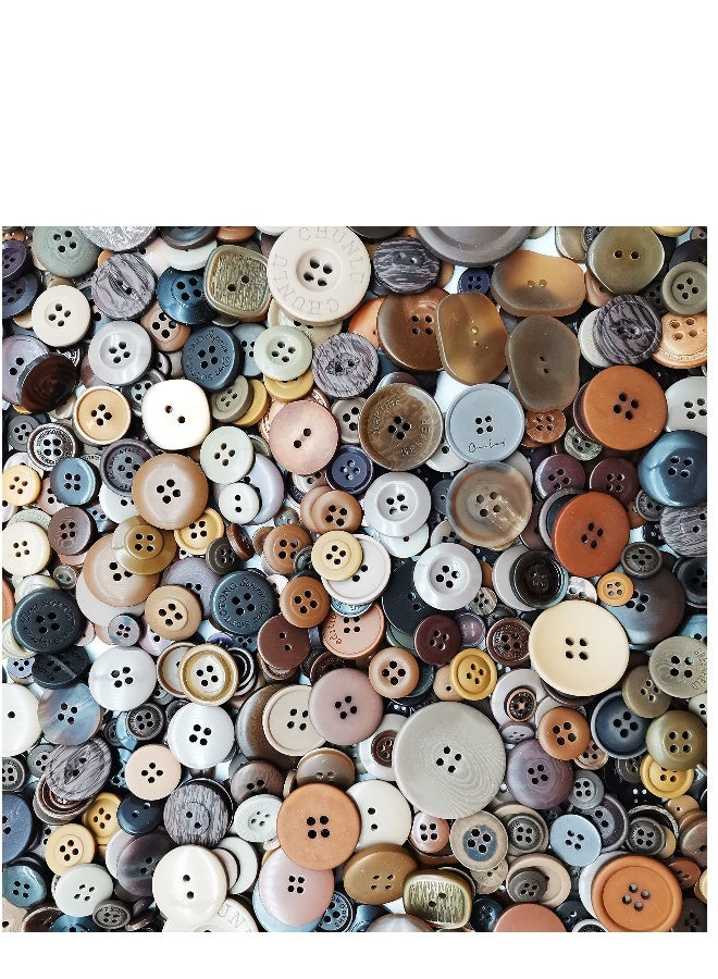 Brown Button Assortment Brown Buttons for Crafts Tan Craft Buttons Bulk Assorted Sizes Buttons Brown for Crafting （200g set) - Image 4