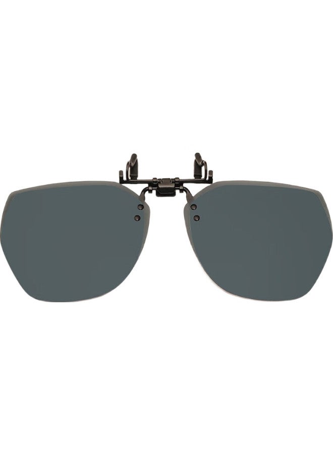 VEGOOS Polarized Clip-On Driving Flip-Up Myopia Sunglasses Unisex 8026 Black Grey - Image 1
