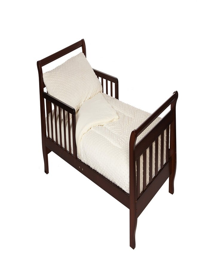TL Care Minky Dot Chenille 4 Piece Toddler Bedding Set, Cream, for Boys and Girls - Image 1