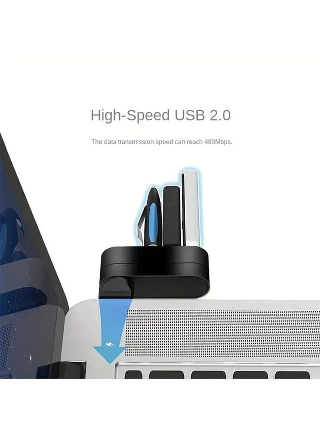 White 3 Port USB Hub Adapter Plug and Play Rotary Design for Laptop PC - Image 5