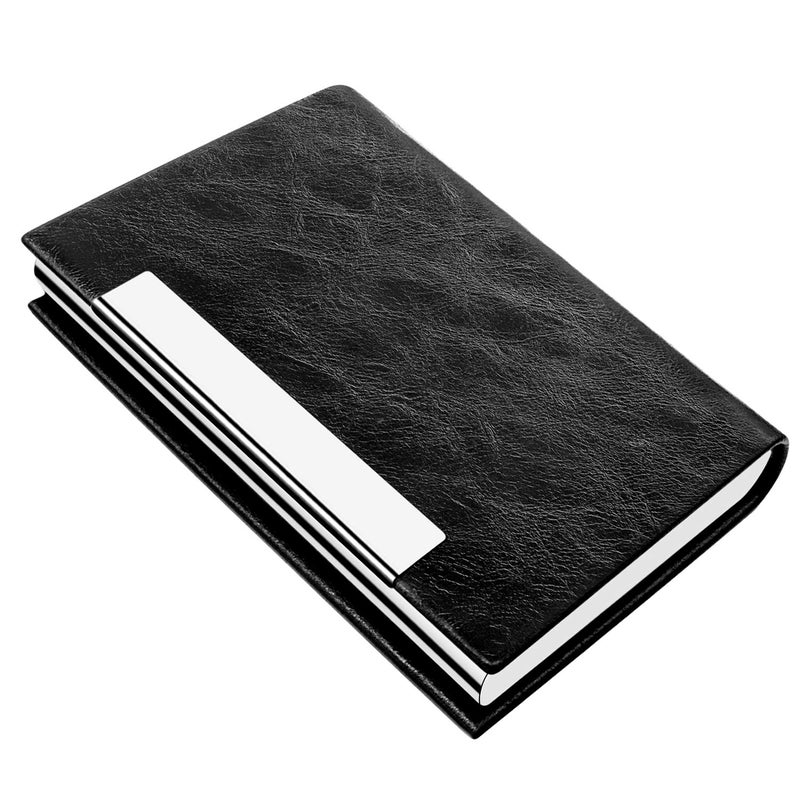 Padike Business Card Holder, Faux Leather Wallet with RFID Protection, V-Black, Unisex - Image 1