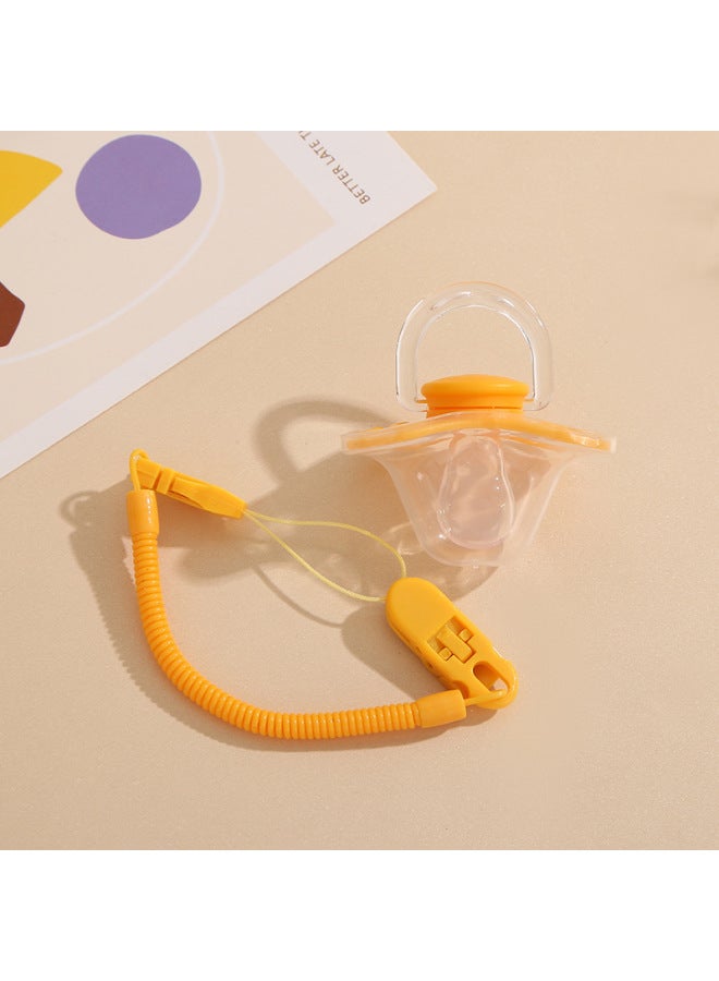 مصاصة أطفال فائقة النعومة تشبه الثدي، مصنوعة من سيليكون غذائي آمن للنوم، أداة فطام مع سلسلة مضادة للانزلاق للرضع