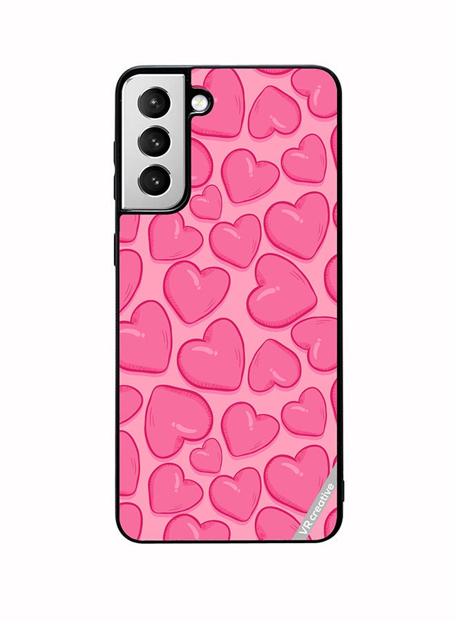 VR CREATIVE Protective Case Cover For Samsung Galaxy S22 Plus 5G Pink Herat Design Multicolour - Image 1