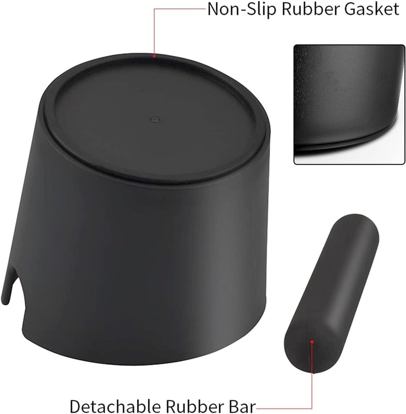Proxima Direct Coffee Grind Bin, 4.8 Inch Espresso Knock Box Dump Bin Waste Bin with Removable Knock Bar and Non-Slip Base (Black) - Image 3