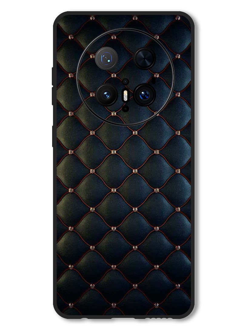 Theodor Case Compatible with Huawei Mate 70 Pro/ 70 Pro + Protection Shockproof Bumper Cover Stappers On Black Cloth Pattern - Image 1