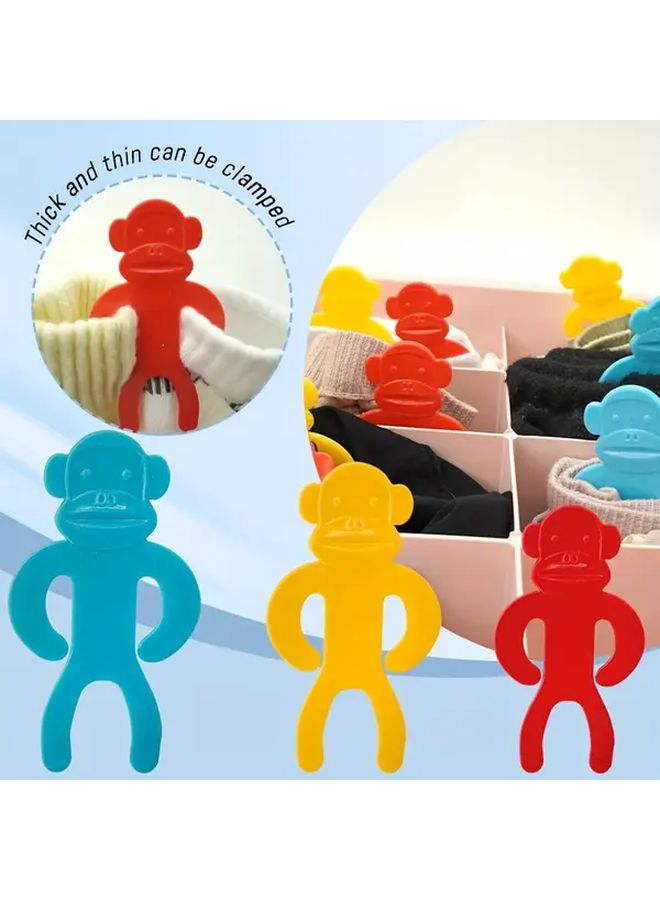 3pcs Colorful Monkey Shaped Laundry Clips Plastic Sock Drying Organizer Home Use - Image 2