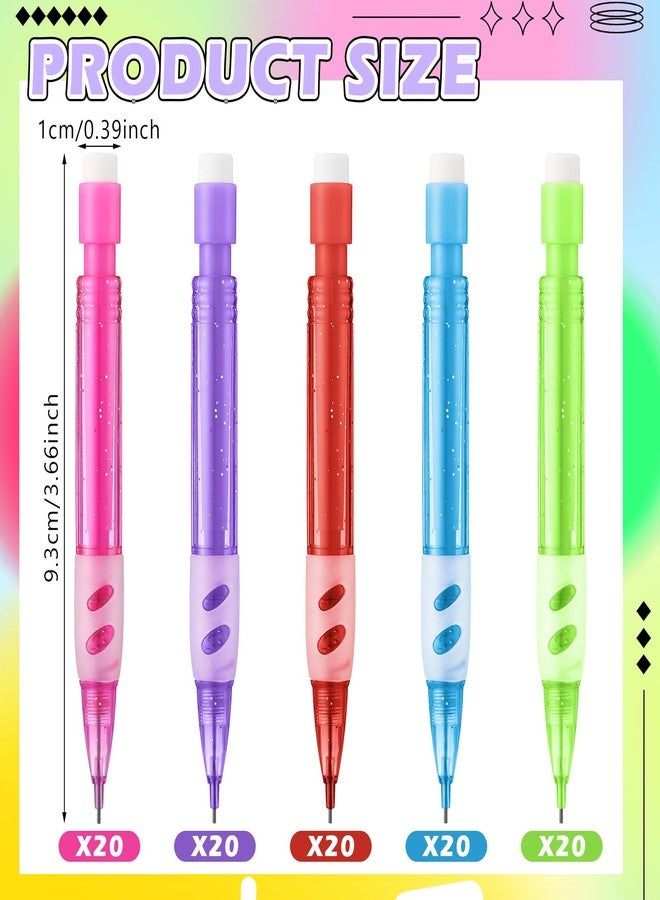 Fuyoooo 100 Pcs Mini Mechanical Pencils Automatic Pencils with Erasers 0.7 mm Small Point for Writing Drawing Sketching Home Office School Supplies - Image 2