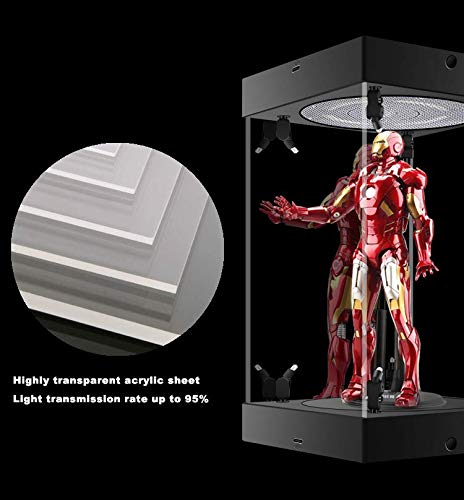 Phicen 1/6 Action Figure Display Box LED Spotlight with Rotating Base (Black, Internal Height 40CM) - Image 3