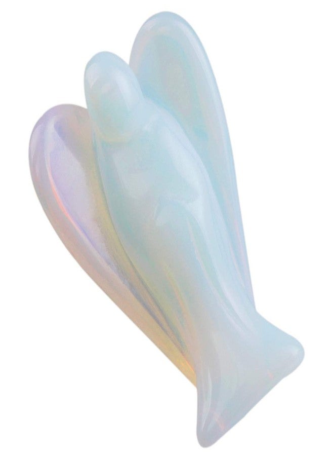 رووك كلاود مجموعة أحجار روك كلاود العلاجية الكريستالية، 0.5 بوصة، قلوب منتفخة وملاك حارس منحوت، أحجار قلق، مجموعة موازنة شاكرا ريكي، أوباليت - Image 3