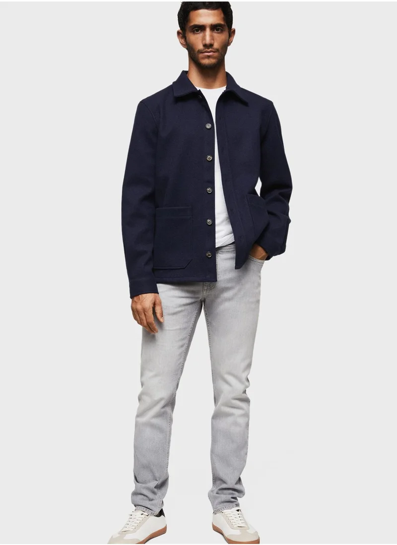 Mango Man Rise Wash Straight Fit Jeans