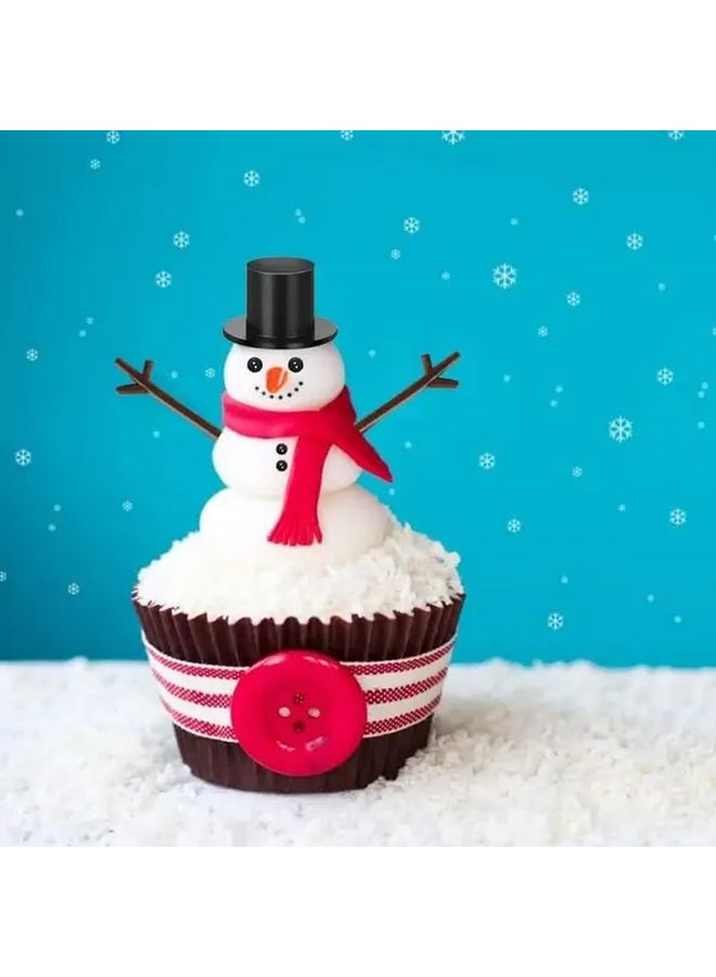 119pcs Black Hat and Orange Carrot Nose Snowman Button Beads for Christmas Decorations - Image 5