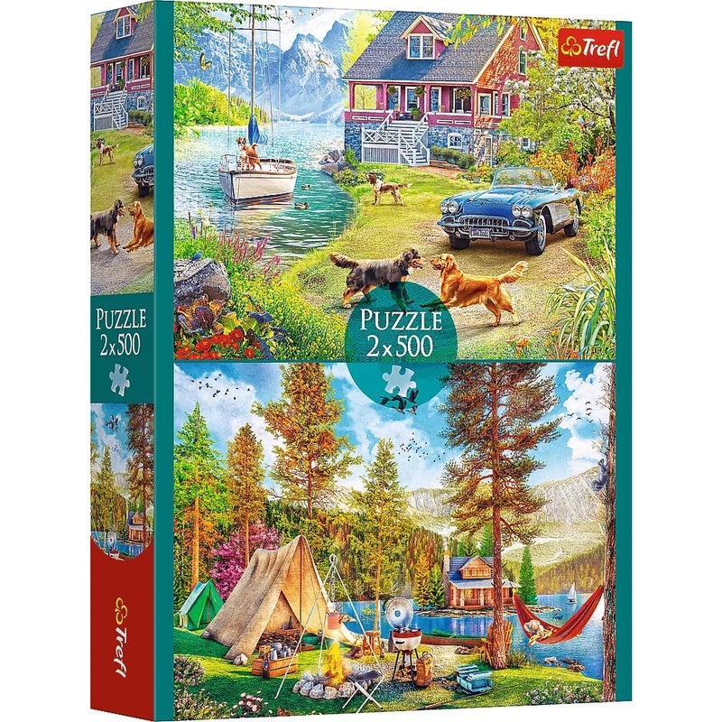 Trefl - Summer Relaxation Puzzle (2x500) Pieces - 37497 - Image 1
