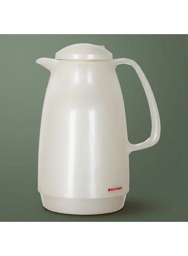 ROTPUNKT thermos, 1 liter, glass inner container, plastic outer shell - pearl - Image 1