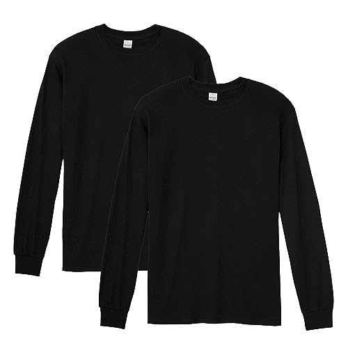 Gildan Mens Heavy Cotton Long Sleeve TShirt Style G5400 2Pack Black 2XLarge - Image 1