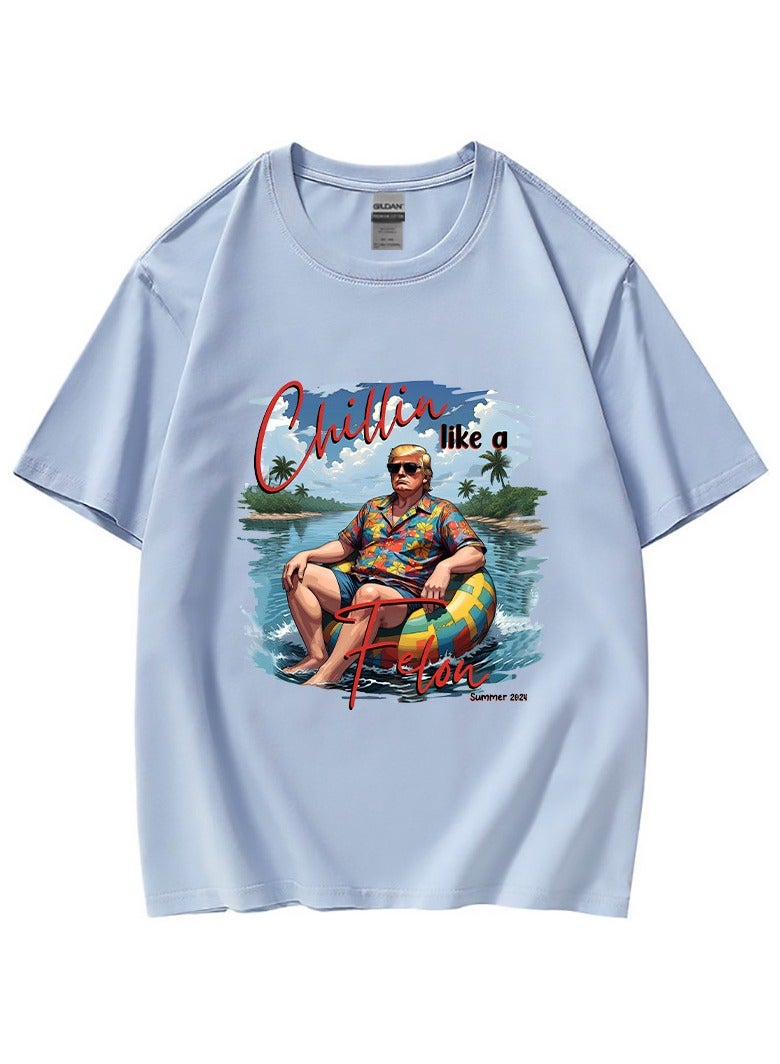 KUYING New Trump Print Short Sleeved Shirt