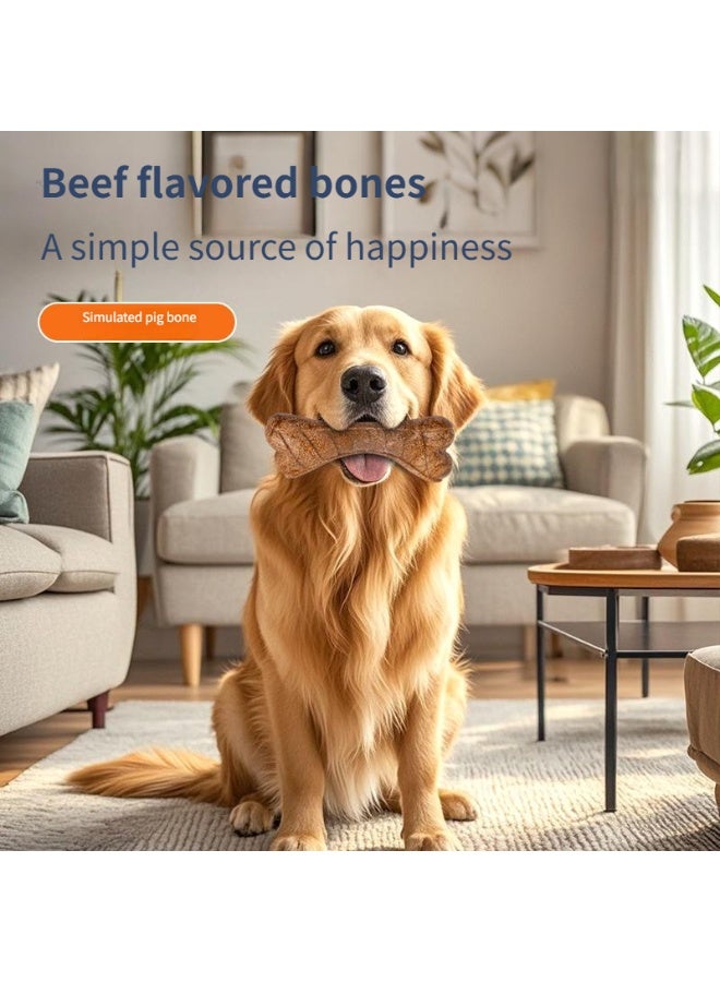 سفينة النور لعبة مضغ للكلاب بنكهة اللحم البقري - شكل عظم واقعي، مقاومة فائقة للعض، لعبة آمنة من المطاط الطبيعي للحيوانات الأليفة - Image 2