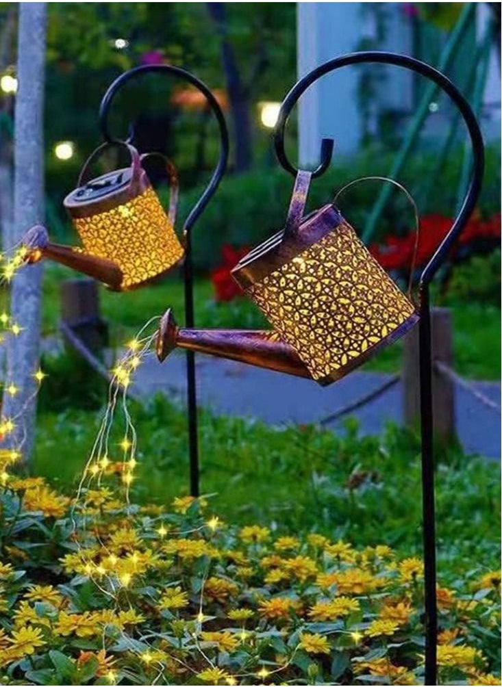 بيرفيي - علبة سقي LED تعمل بالطاقة الشمسية مع سلسلة مع أضواء مع ميزة التشغيل أو الإيقاف التلقائي مثالية للديكور الخارجي وأضواء الحديقة - Image 1