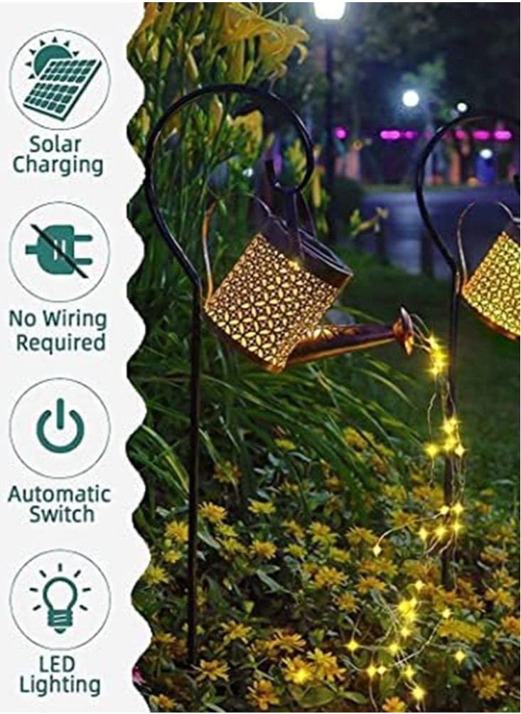 بيرفيي - علبة سقي LED تعمل بالطاقة الشمسية مع سلسلة مع أضواء مع ميزة التشغيل أو الإيقاف التلقائي مثالية للديكور الخارجي وأضواء الحديقة - Image 1